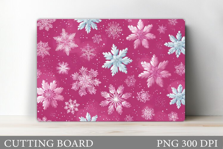 Snowflakes Cutting Board. Christmas Cutting Board Design example image 1