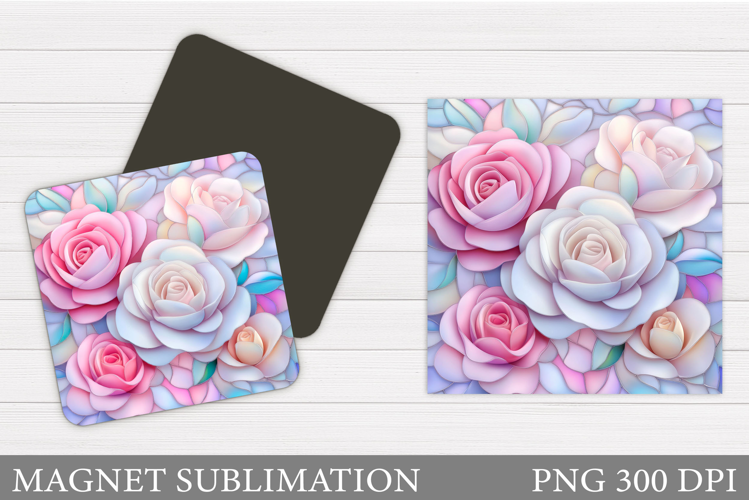 Roses Magnet Sublimation. Flowers Magnet Design