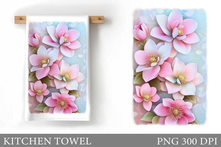 Flowers Kitchen Towel. Floral Kitchen Towel Sublimation