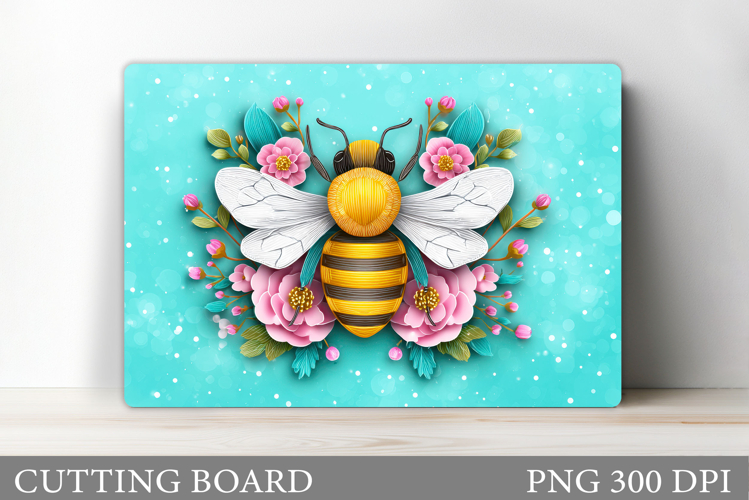 Bee Cutting Board Design. Flowers Kitchen Cutting Board
