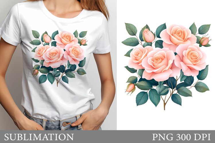Roses Sublimation. Roses T-Shirt Sublimation