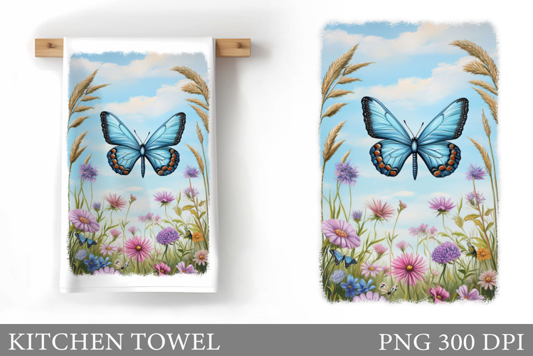 Butterfly Kitchen Towel Design. Butterfly Sublimation