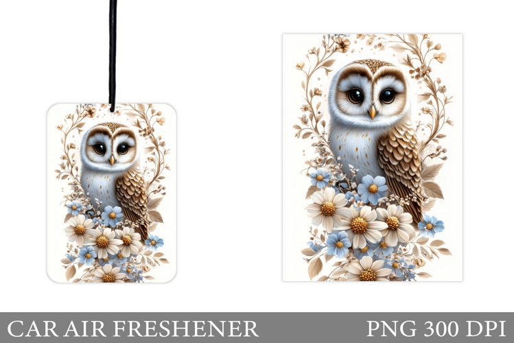 Owl Car Air Freshener Design. Cute Owl Car Air Freshener