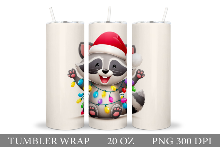Christmas Raccoon Tumbler. Christmas Tumbler Sublimation