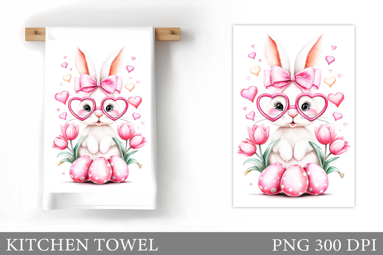 Easter Bunny Kitchen Towel . Easter Kitchen Towel Design