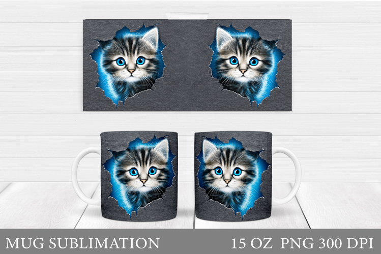 Cute Cat Mug Design. Cute Cat Sublimation