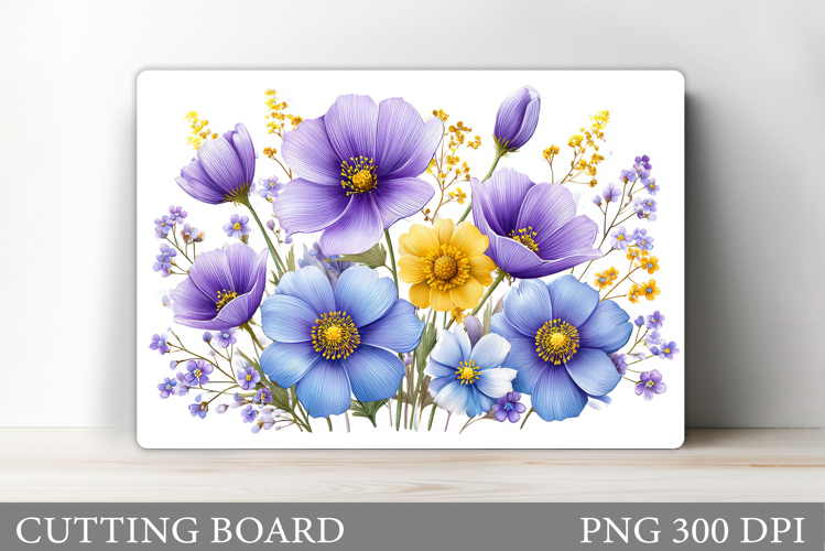 Flowers Cutting Board. Floral Cutting Board Sublimation