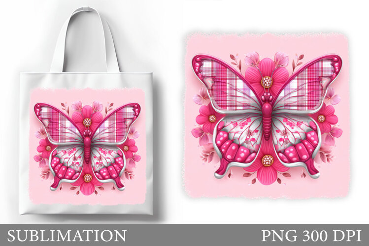 Butterfly Tote Bag Design. Flowers Tote Bag Sublimation example image 1