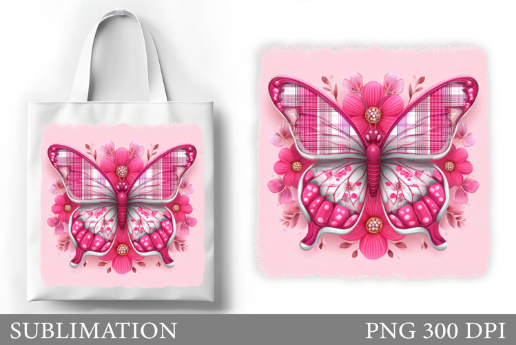 Butterfly Tote Bag Design. Flowers Tote Bag Sublimation
