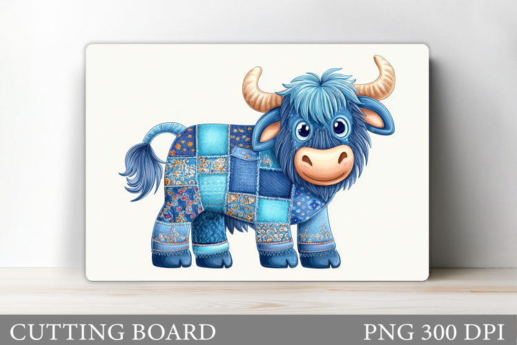Denim Cow Cutting Board. Cow Sublimation