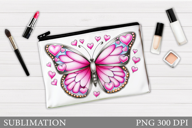 Butterflly Sublimation. Butterfly Makeup Bag Design