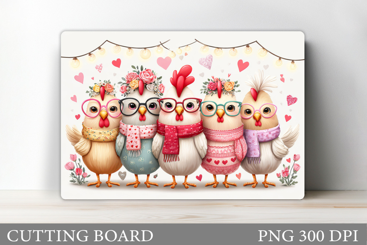 Valentines Chicken Cutting Board. Valentines Cutting Board