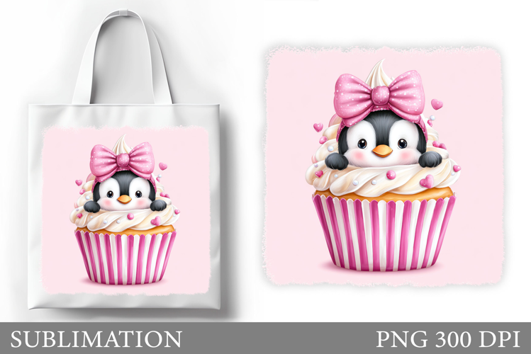 Cute Penguin Tote Bag Design. Christmas Tote Bag Sublimation