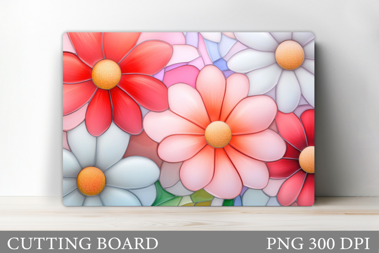 Daisy Flowers Cutting Board. Flowers Kitchen Cutting Design