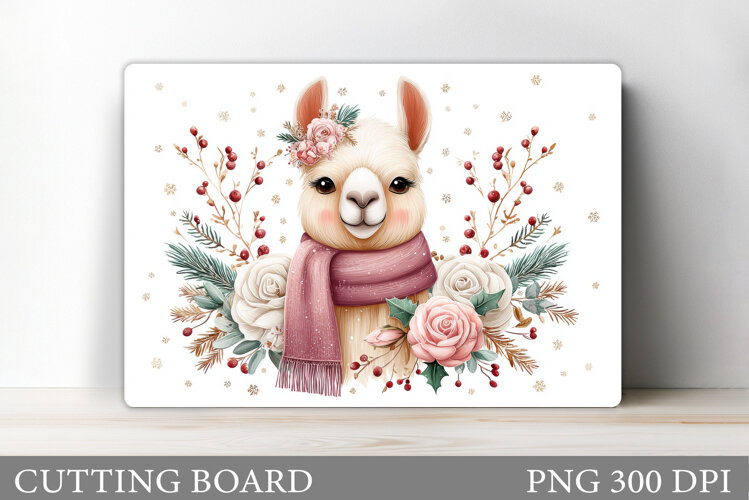 Christmas Lama Cutting Board. Christmas Cutting Board example image 1