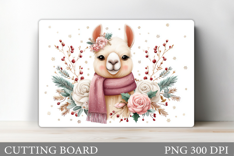 Christmas Lama Cutting Board. Christmas Cutting Board
