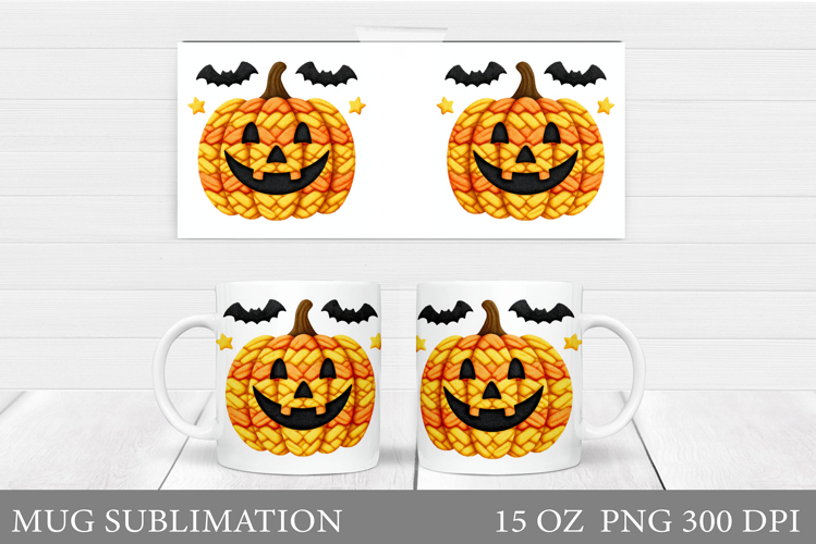 Halloween Pumpkin Mug Design. Halloween Mug Sublimation