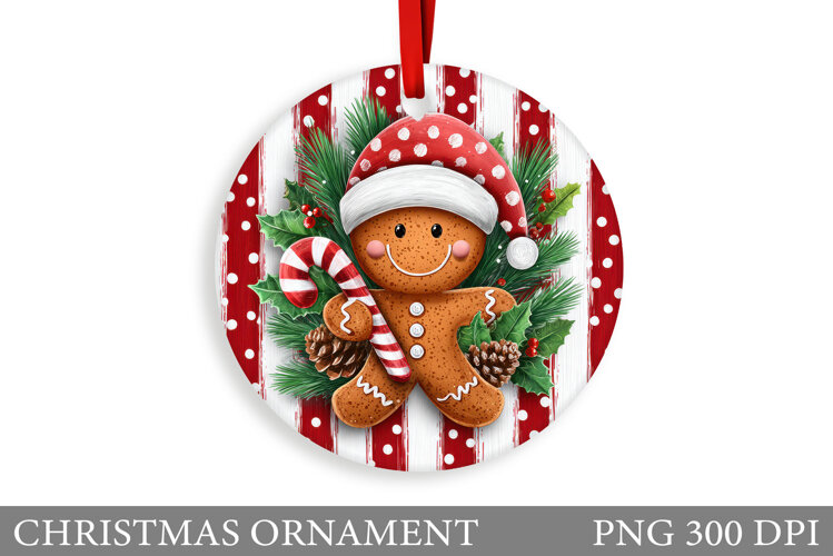 Gingerbread Christmas Ornament. Gingerbread Sublimation example image 1