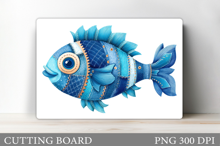 Denim Fish Cutting Board. Fish Sublimation