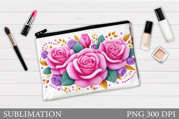Roses Cosmetics Bag Design. Roses Sublimation example image 1