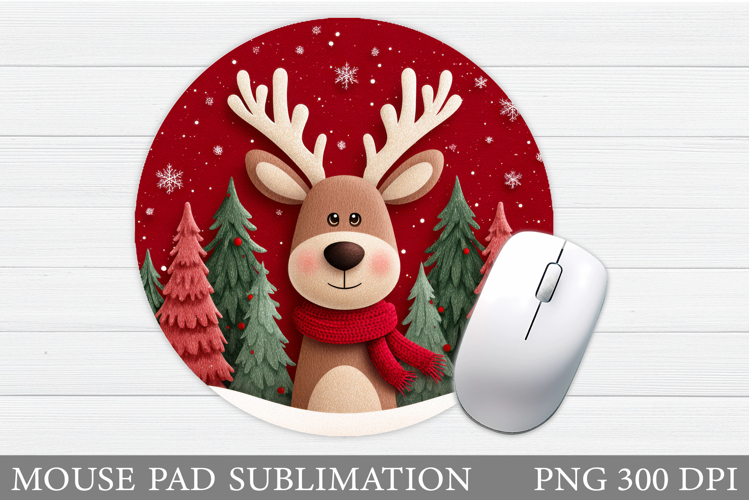 Christmas Deer Mouse Pad. Christmas Mouse Pad Design