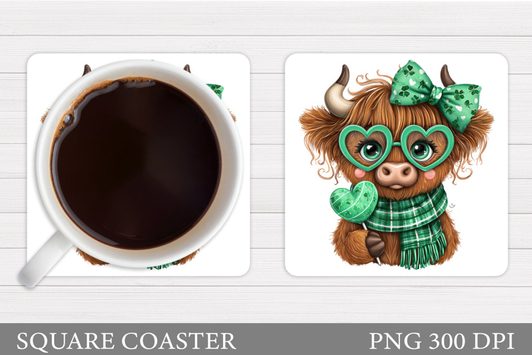 St Patrick Cow Coaster. St Patrick Coaster Sublimation