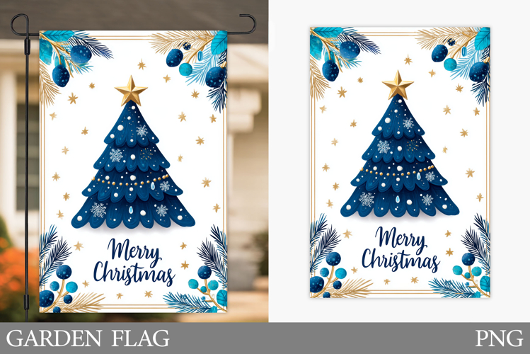 Christmas Tree Garden Flag. Christmas Garden Flag Design