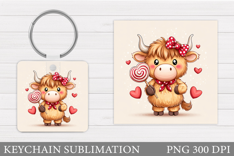 Cute Cow Keychain Design. Cute Cow Sublimation