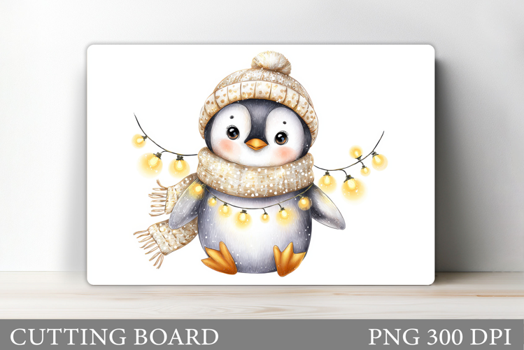 Cute Penguin Cutting Board. Christmas Cutting Board Design