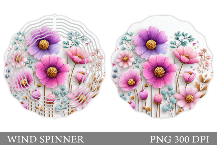 Flowers Wind Spinner Design. Floral Wind Spinner Sublimation