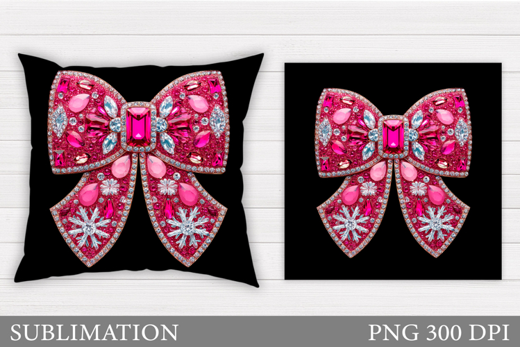 Christmas Bow Pillow Design. Christmas Pillow Sublimation
