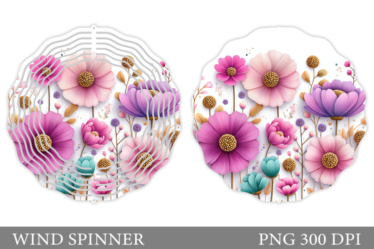 Floral Wind Spinner Sublimation. Flowers Wind Spinner Design