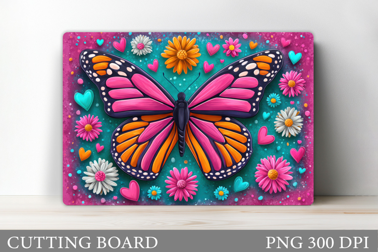 Butterfly Cutting Board. Butterfly Flowers Cutting Board