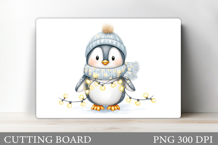 Cute Penguin Cutting Board. Christmas Cutting Board Design