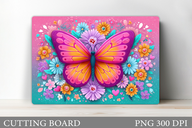 Butterfly Cutting Board. Flowers Cutting Board Sublimation