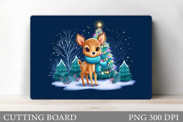 Christmas Deer Cutting Board. Christmas Cutting Board Design example image 1