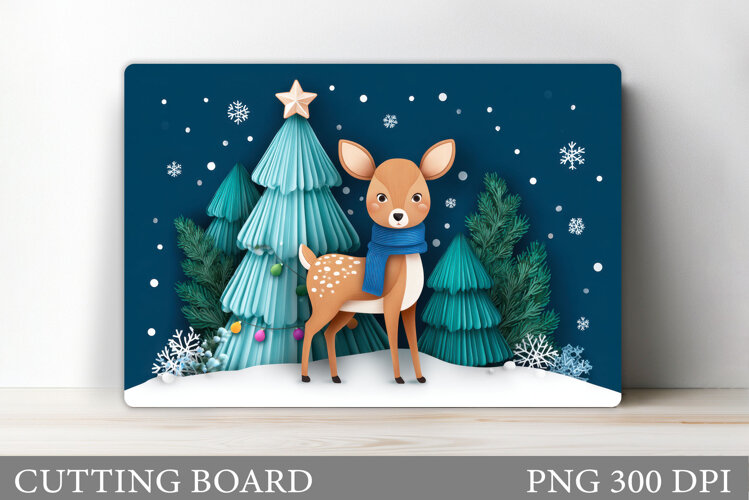 Christmas Deer Cutting Board. Christmas Cutting Board Design example image 1