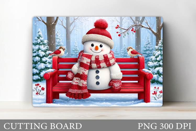 Cute Snowman Cutting Board. Christmas Cutting Board Design