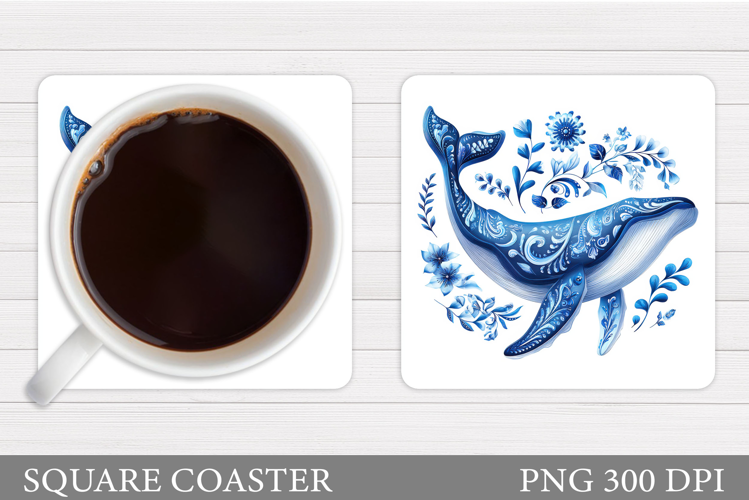 Whale Coaster Design. Whale Sublimation