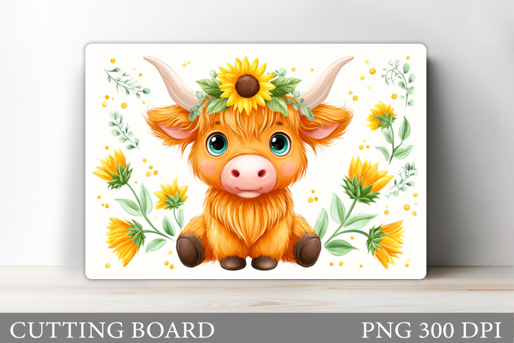 Cute Cow Cutting Board Design. Cow Flowers Cutting Board