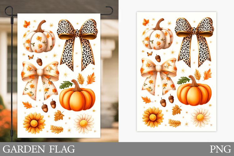 Pumpkin Garden Flag Design. Pumpkin Sublimation