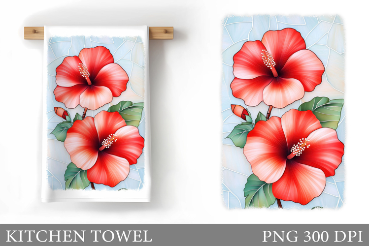Flowers Kitchen Towel Design. Kitchen Towel Sublimation
