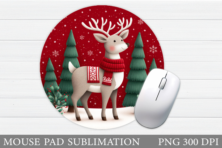 Christmas Deer Mouse Pad. Christmas Mouse Pad Design