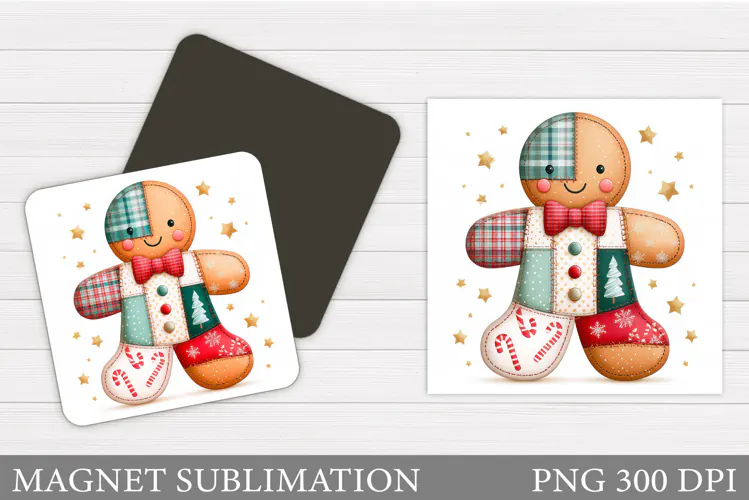 Gingerbread Magnet Design. Christmas Magnet Sublimation