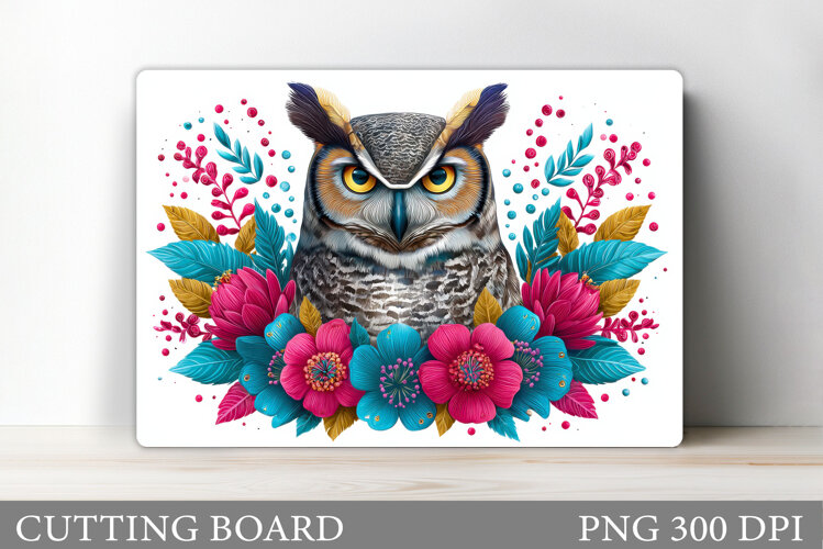 Owl Cutting Board Design. Owl Sublimation example image 1