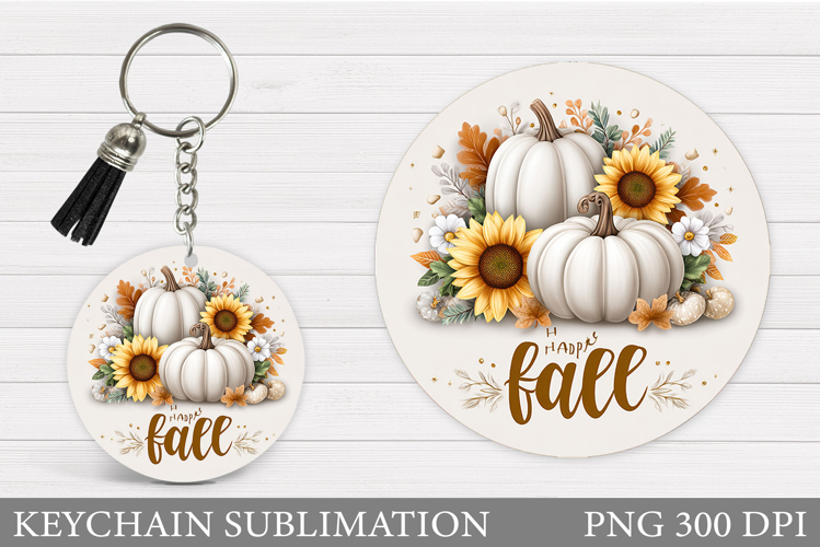 Fall Pumpkin Keychain Design. Pumpkin Keychain Sublimation example image 1