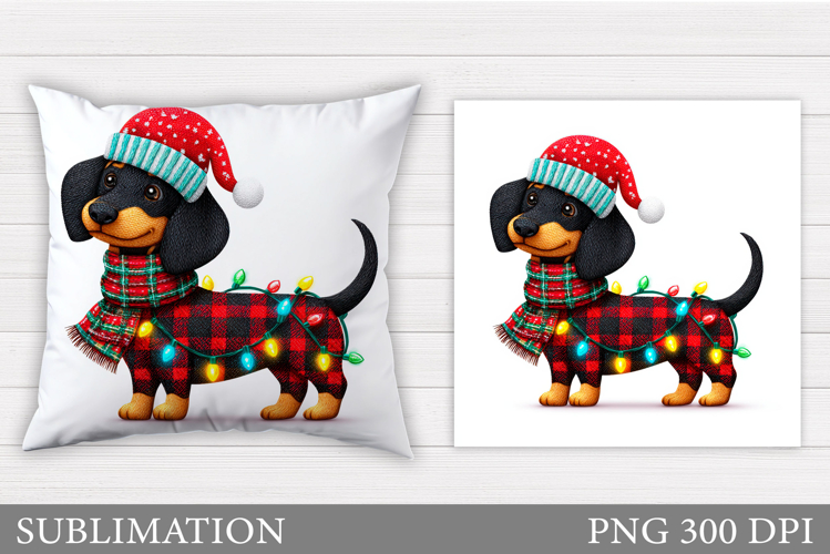 Christmas Dog Pillow Design. Christmas Pillow Sublimation example image 1