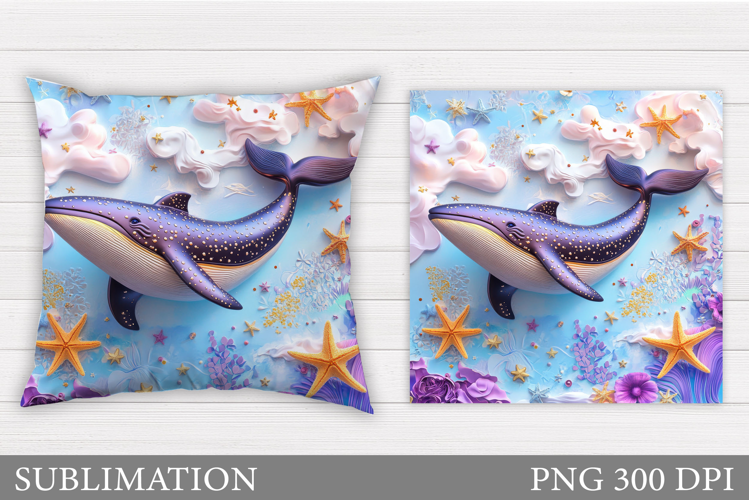 Whale Pillow Sublimation. Whale Sublimation