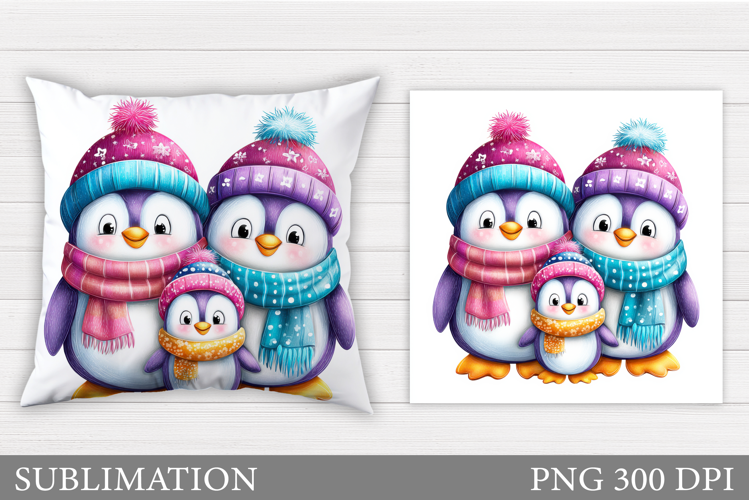 Christmas Penguin Pillow. Christmas Pillow Sublimation