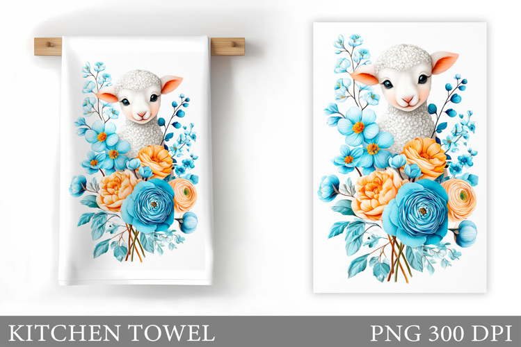 Cute Lamb Kitchen Towel. Lamb Kitchen Towel Sublimation